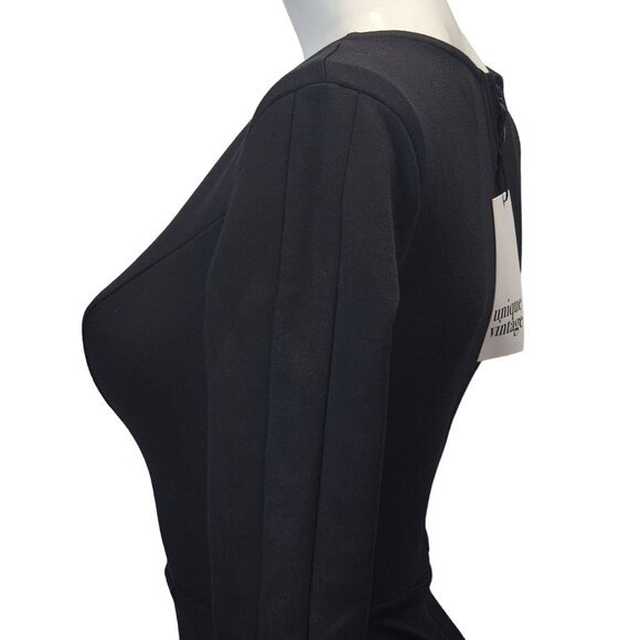 Unique Vintage Black Bodycon Dress XS NWT - Picture 6 of 16